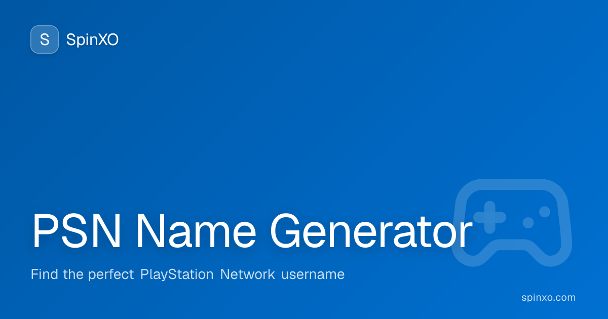 PSN-Namensgenerator - 1000+ Coole Ideen (2026) | SpinXO