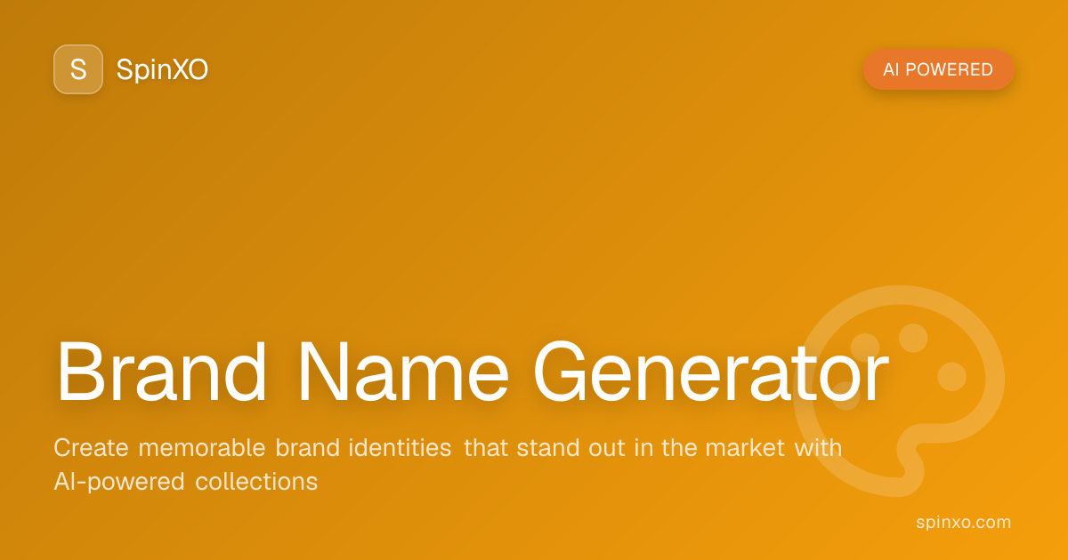 Brand Name Generator - Create Memorable Brand Identities with AI | SpinXO
