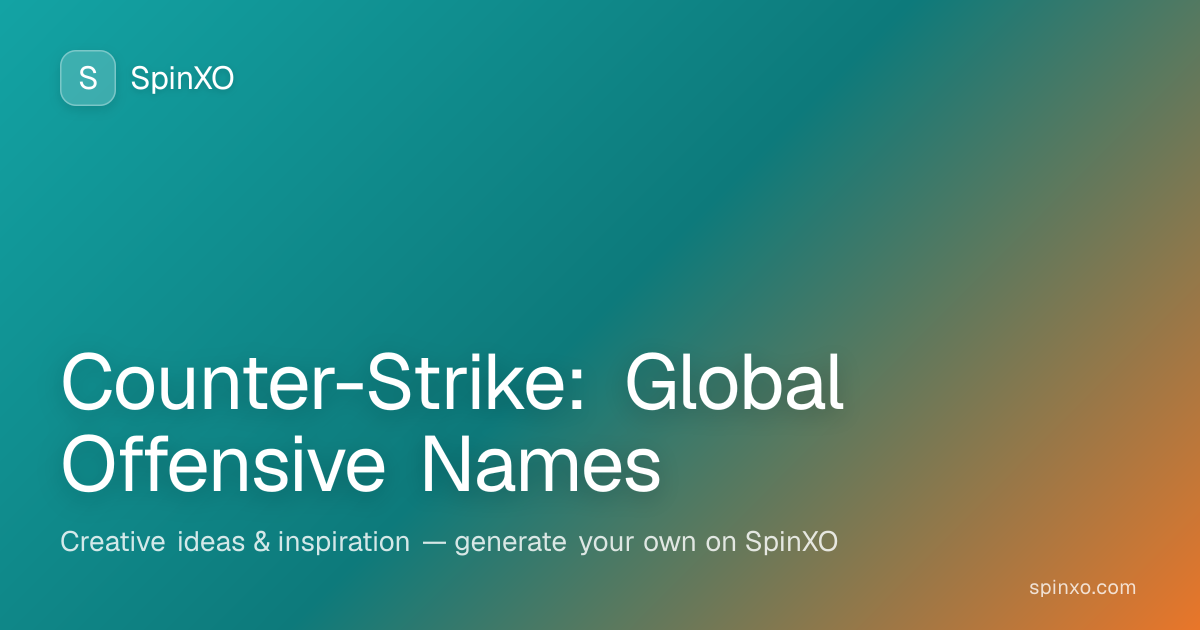 Counter-Strike: Global Offensive Name Generator - Create Unique Counter ...