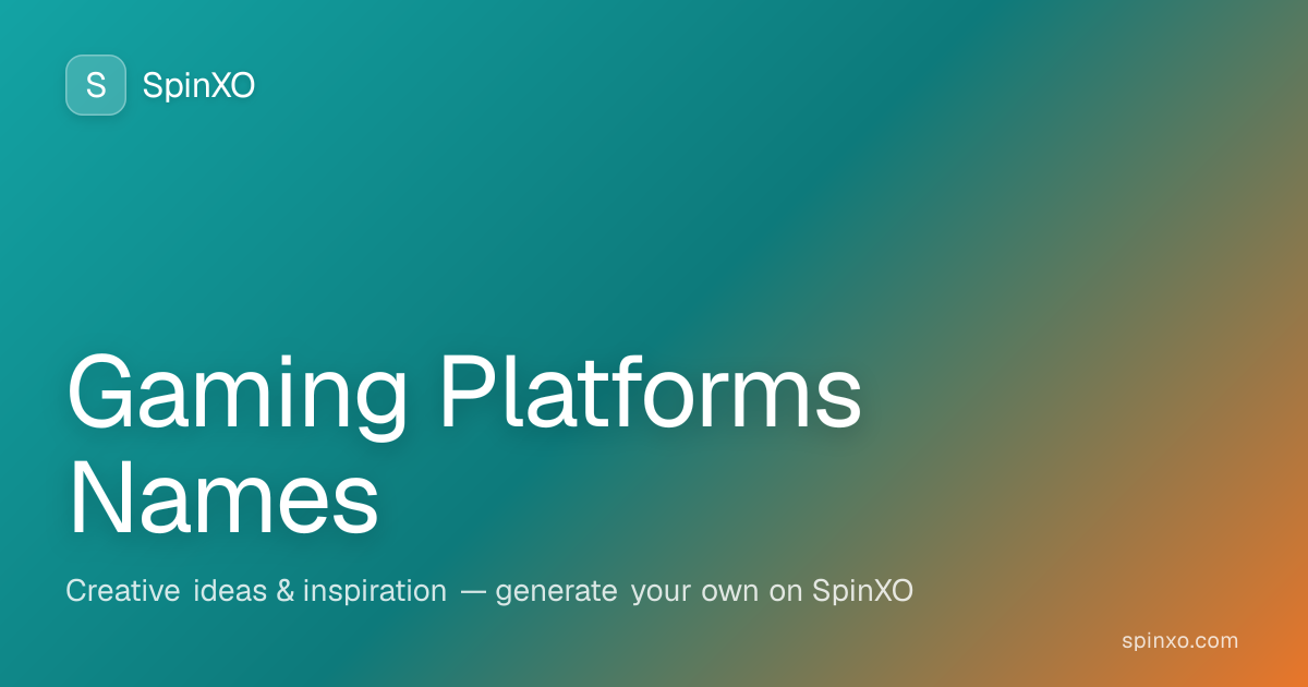 Gaming Platforms Name Generator - Create Unique Gaming Platforms Names ...