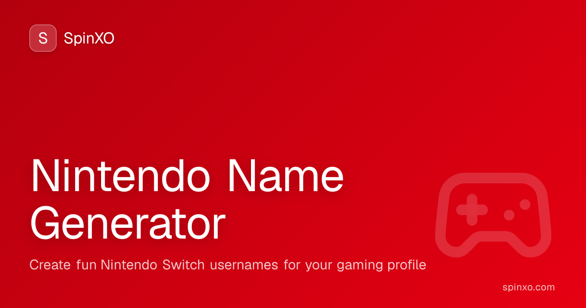 Nintendo Name Generator - 1000+ Cool Nintendo Names (2026) | SpinXO