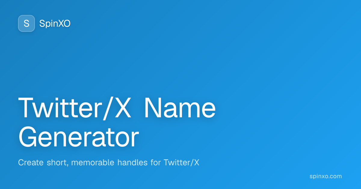 Twitter / X Username Generator - 1000+ Cool X Username Ideas (2026 ...