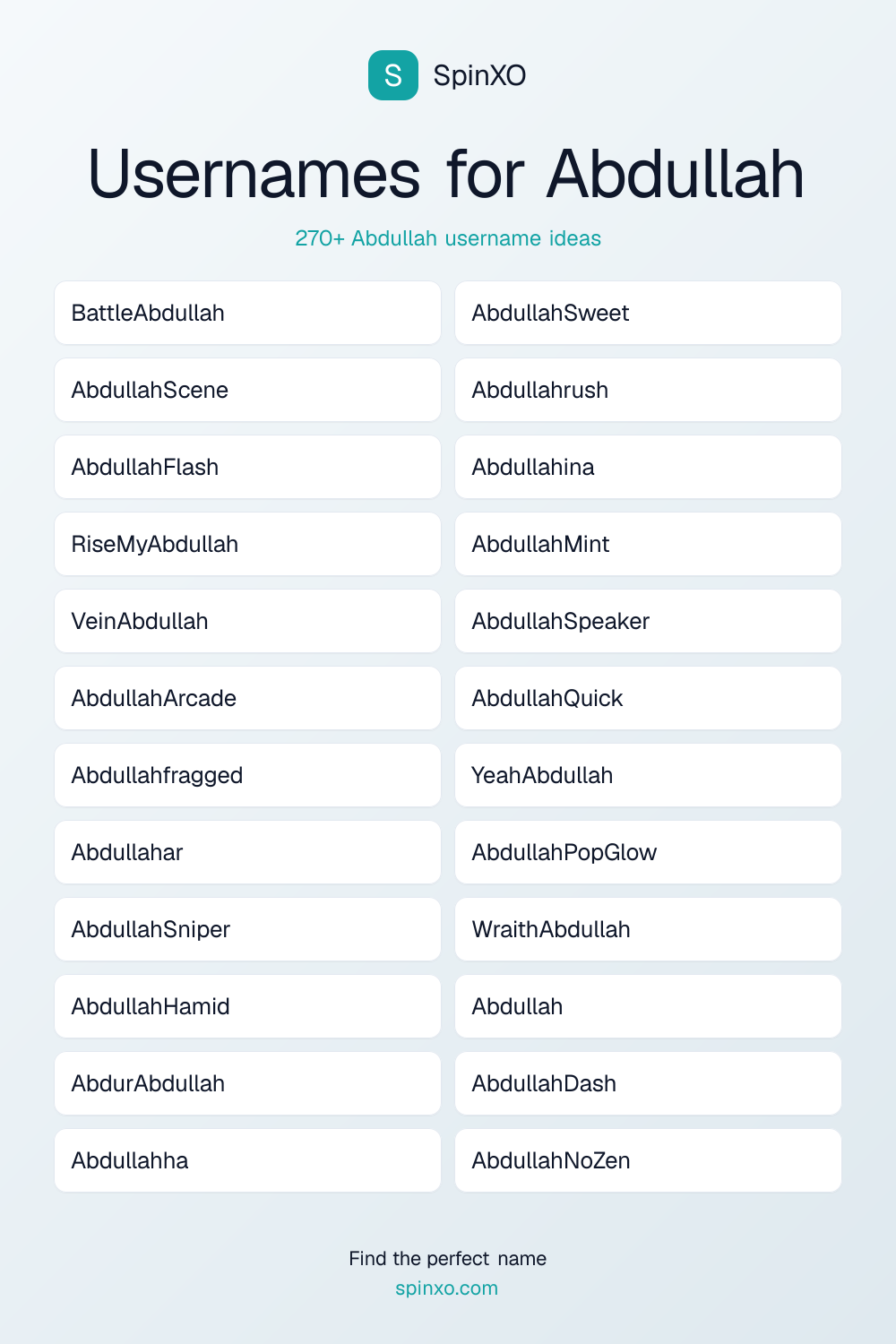Usernames for Abdullah