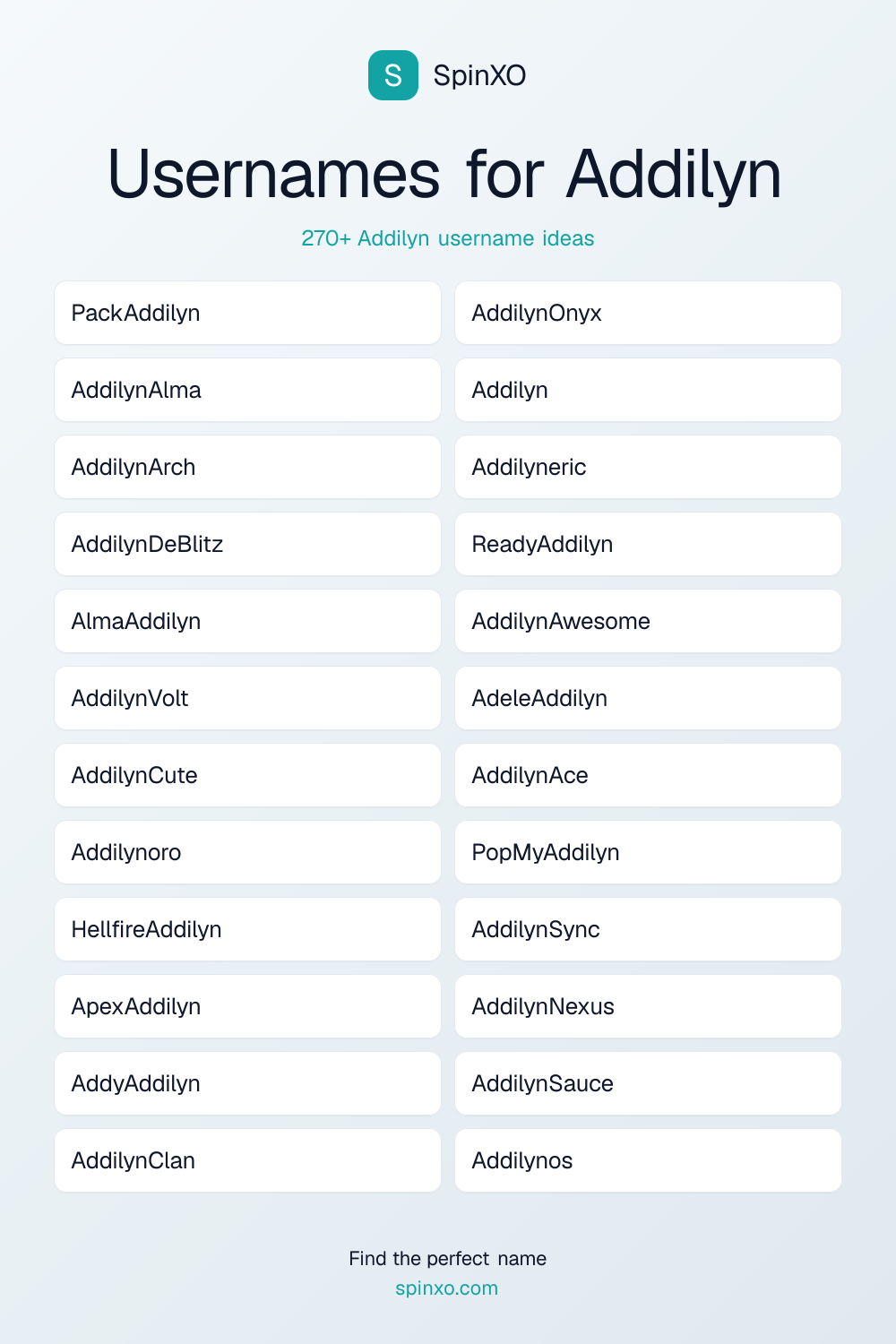 Usernames for Addilyn
