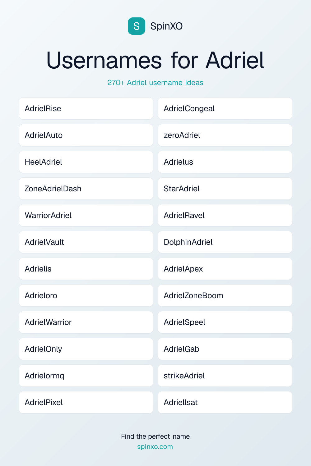 Usernames for Adriel