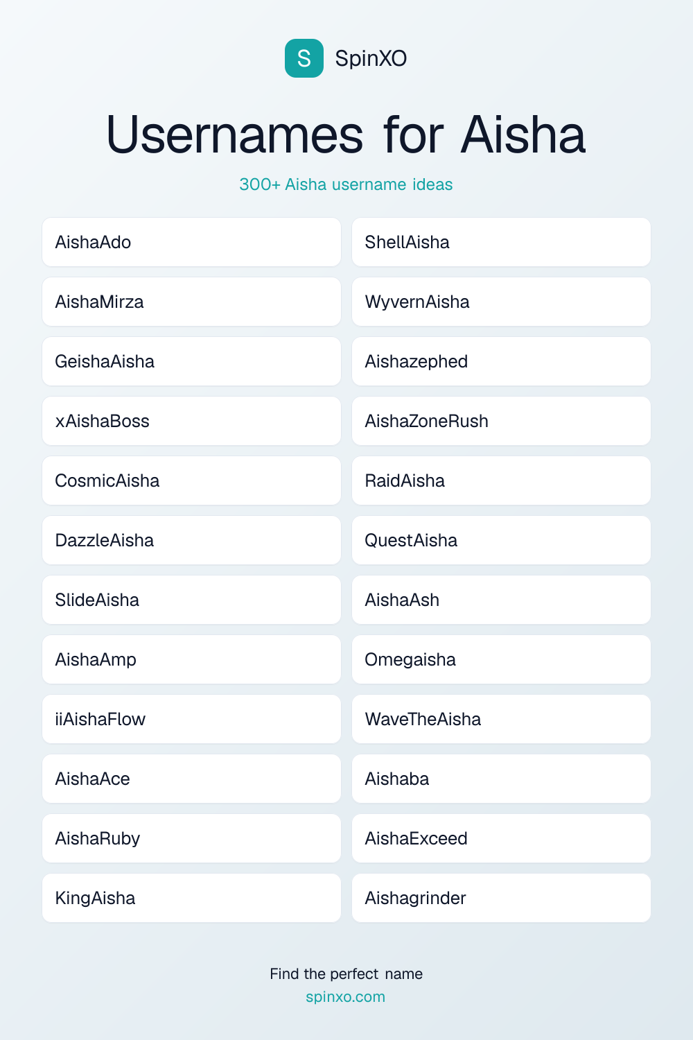 Usernames for Aisha