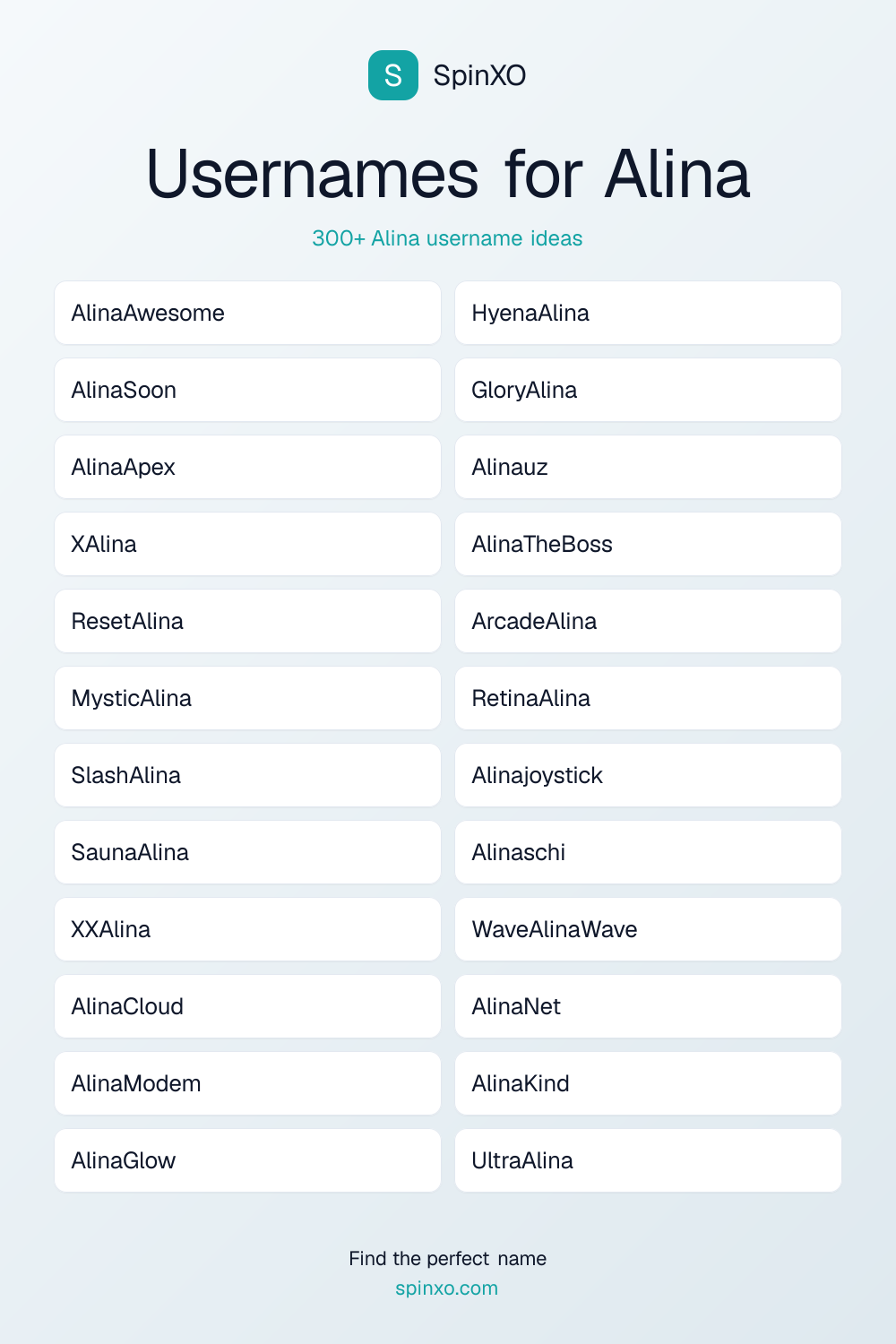 Usernames for Alina