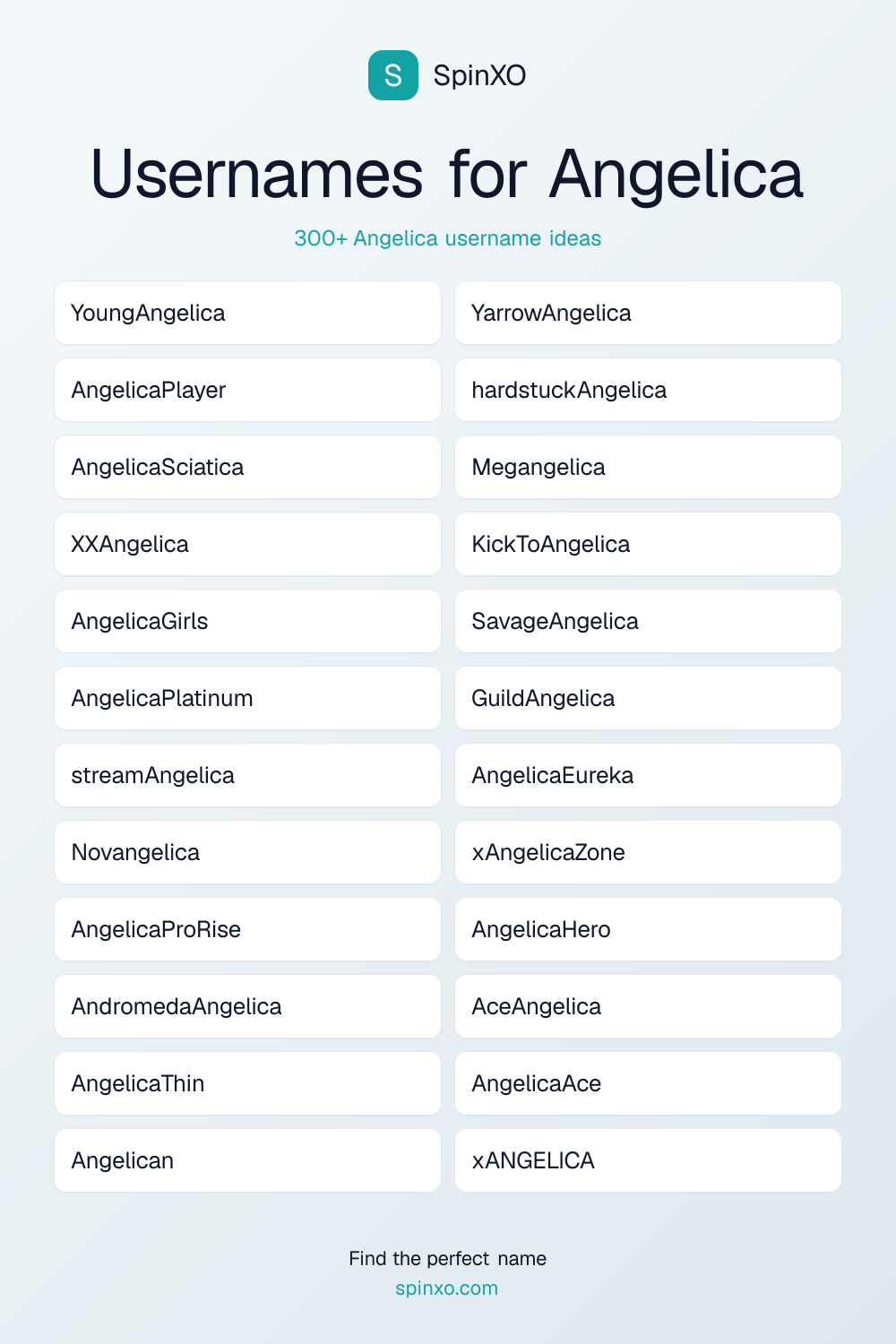 Usernames for Angelica