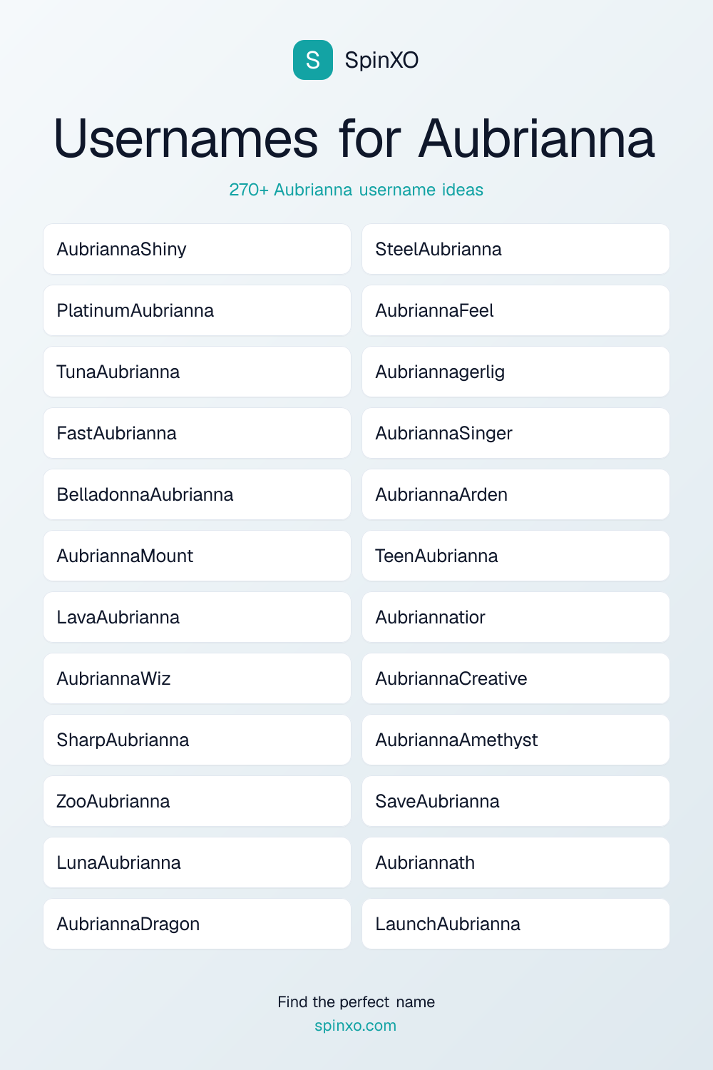 Usernames for Aubrianna