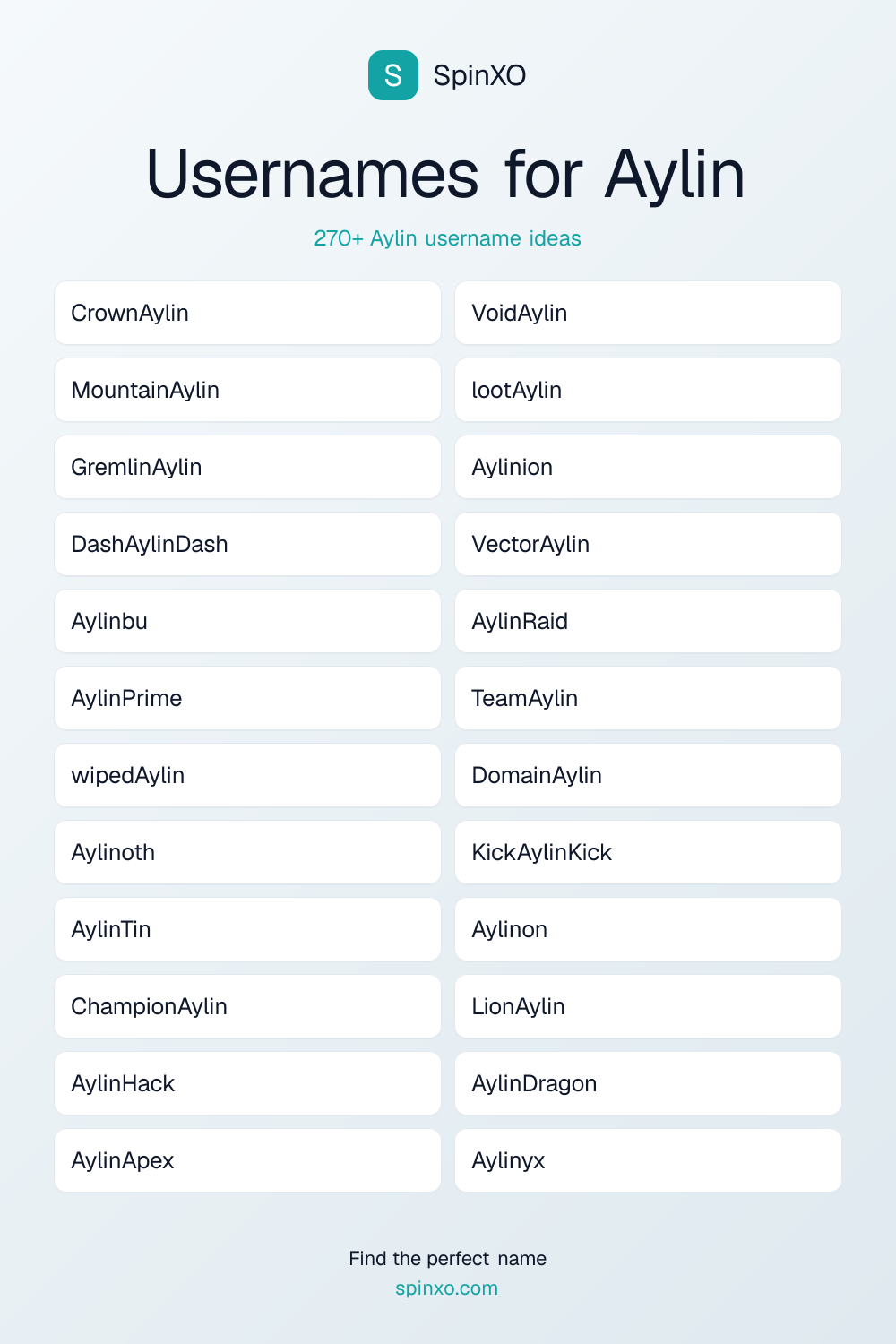 Usernames for Aylin