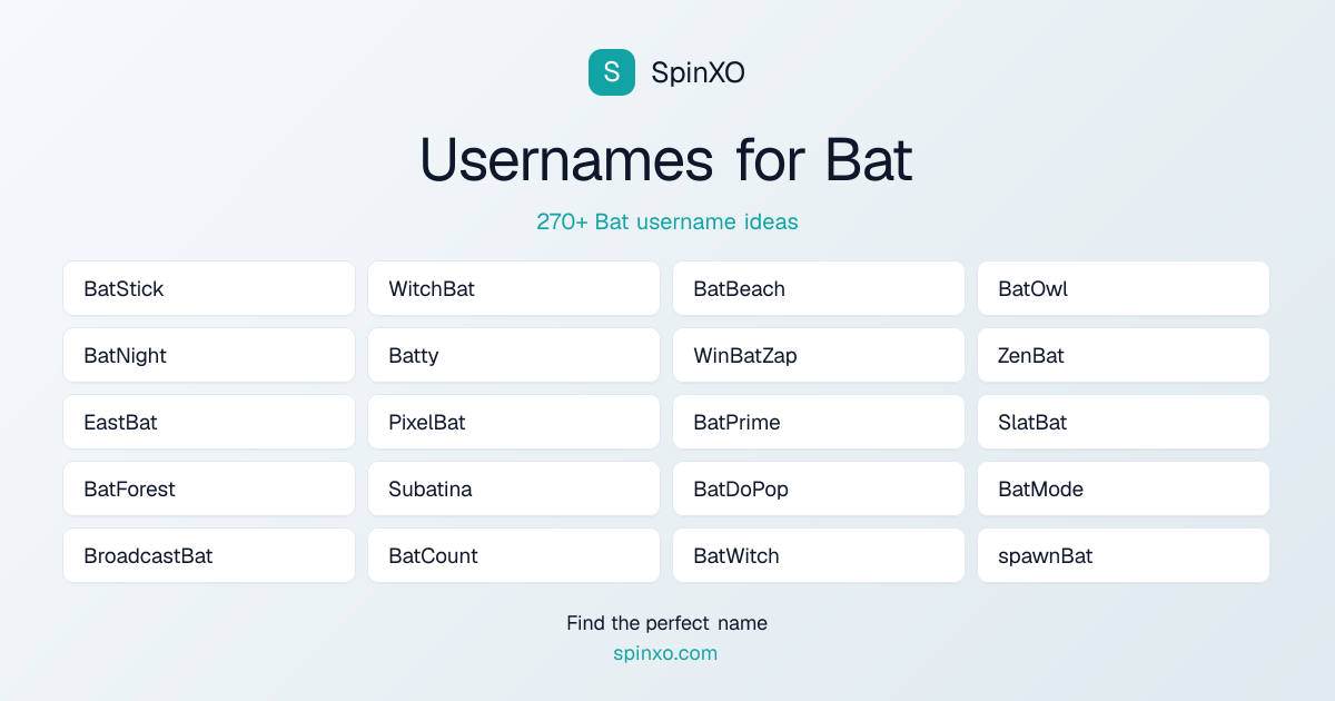 Bat Username Ideas - 300+ Aesthetic, Cute & Cool Names | SpinXO