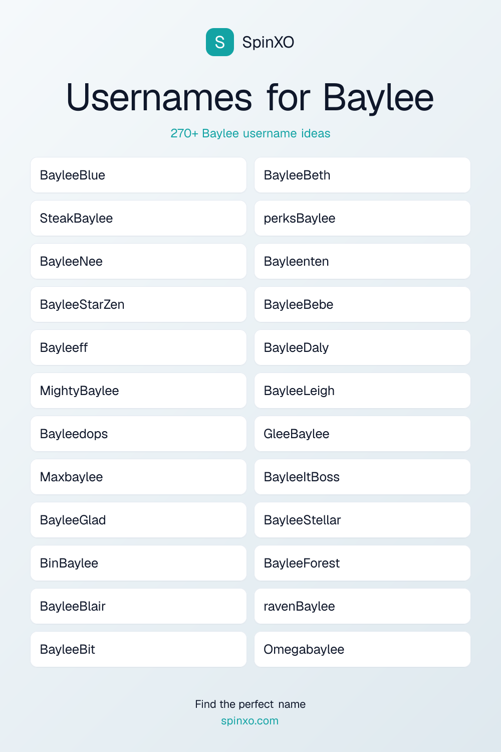 Usernames for Baylee