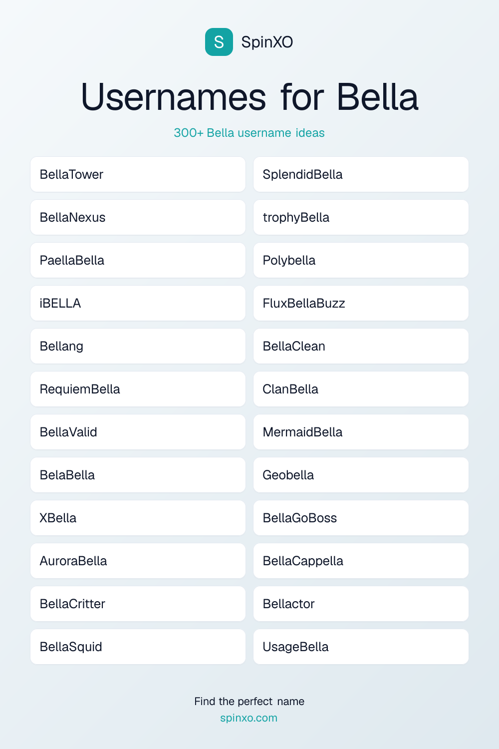 Usernames for Bella