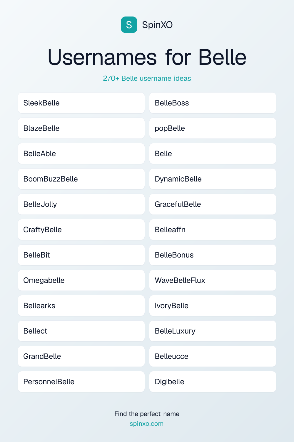 Usernames for Belle
