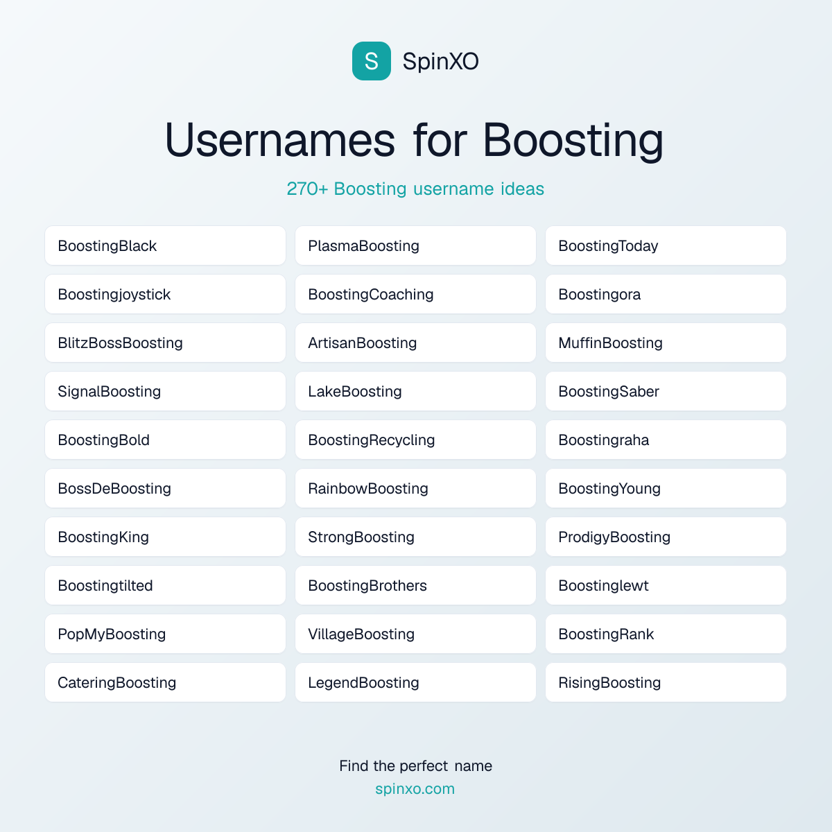 Boosting Username Ideas - 270+ Aesthetic, Cute & Cool Names | SpinXO