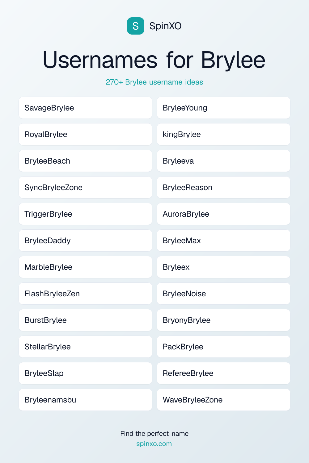 Usernames for Brylee