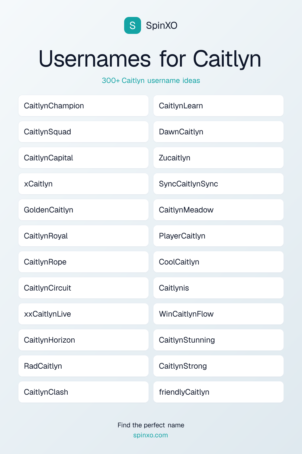 Usernames for Caitlyn