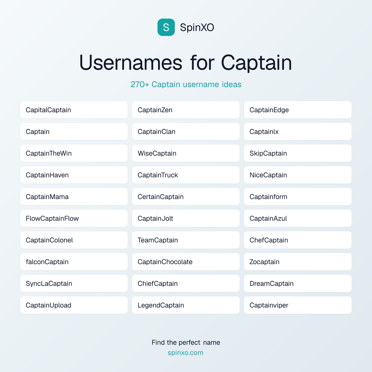 Captain Username Ideas - 270+ Aesthetic, Cute & Cool Names | SpinXO