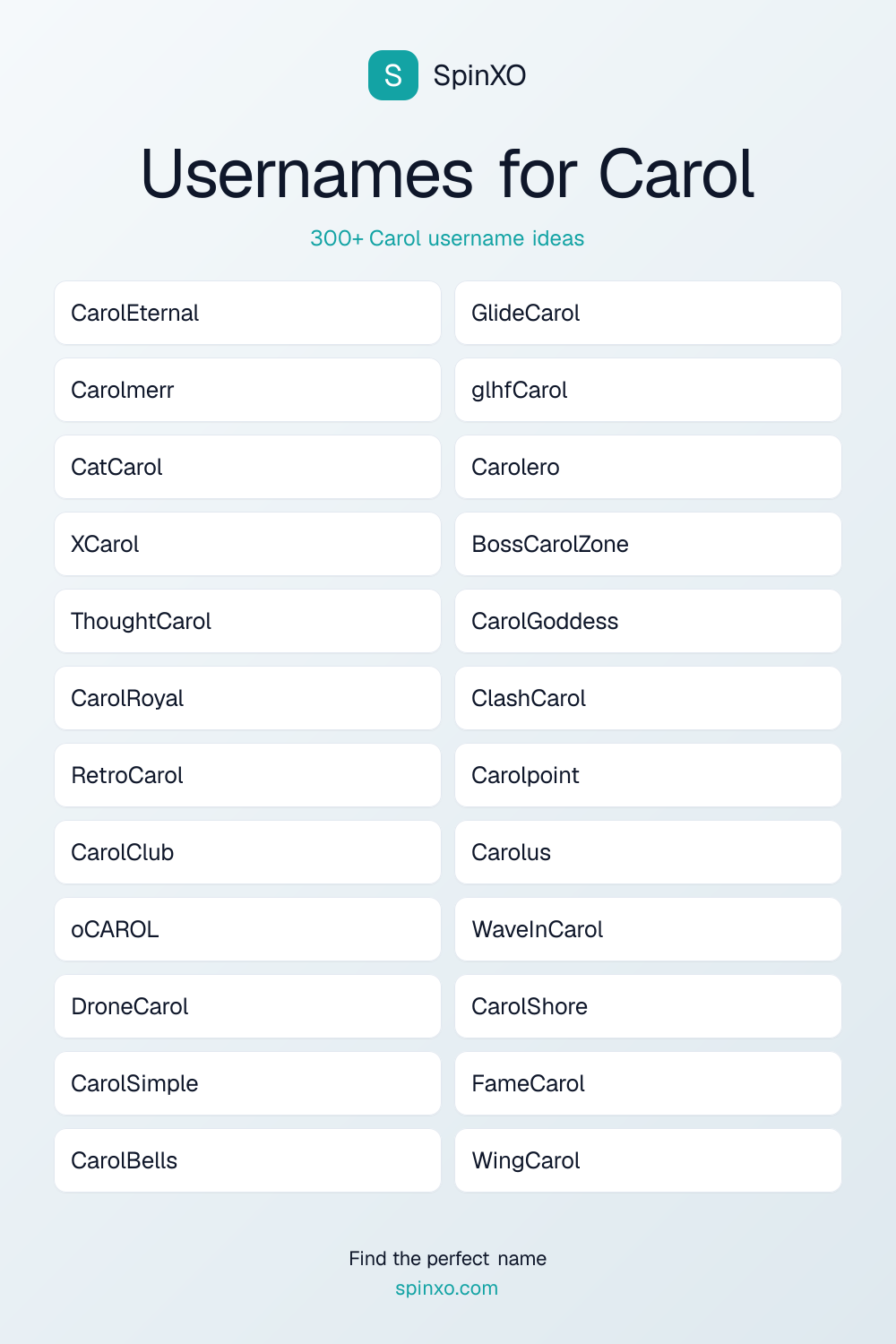 Usernames for Carol