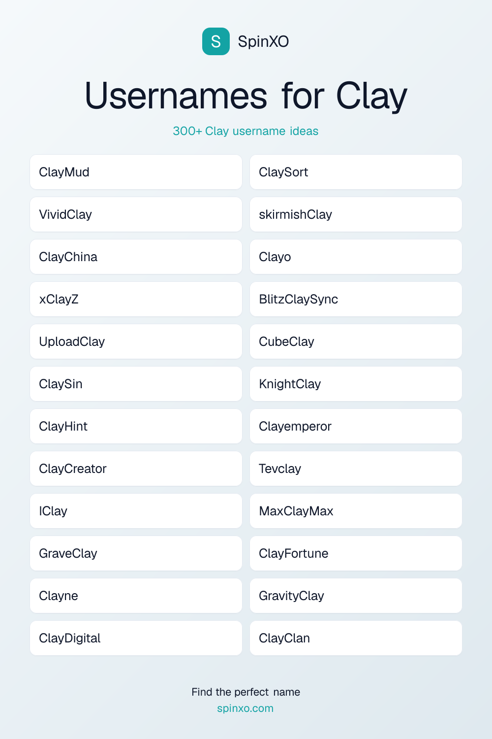 Usernames for Clay
