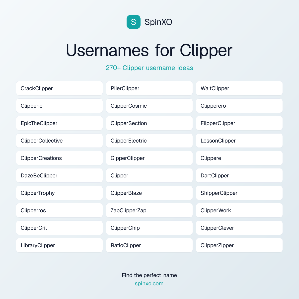Clipper Username Ideas - 270+ Aesthetic, Cute & Cool Names | SpinXO