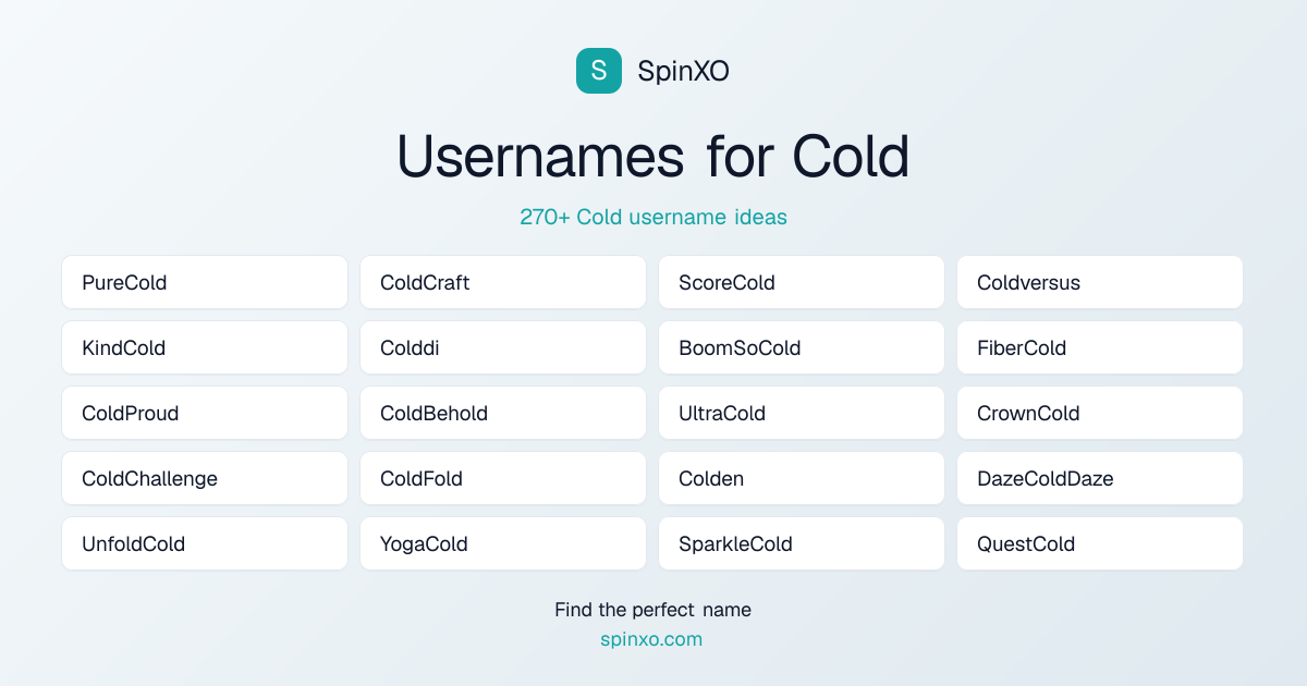 Cold Username Ideas - 270+ Aesthetic, Cute & Cool Names | SpinXO