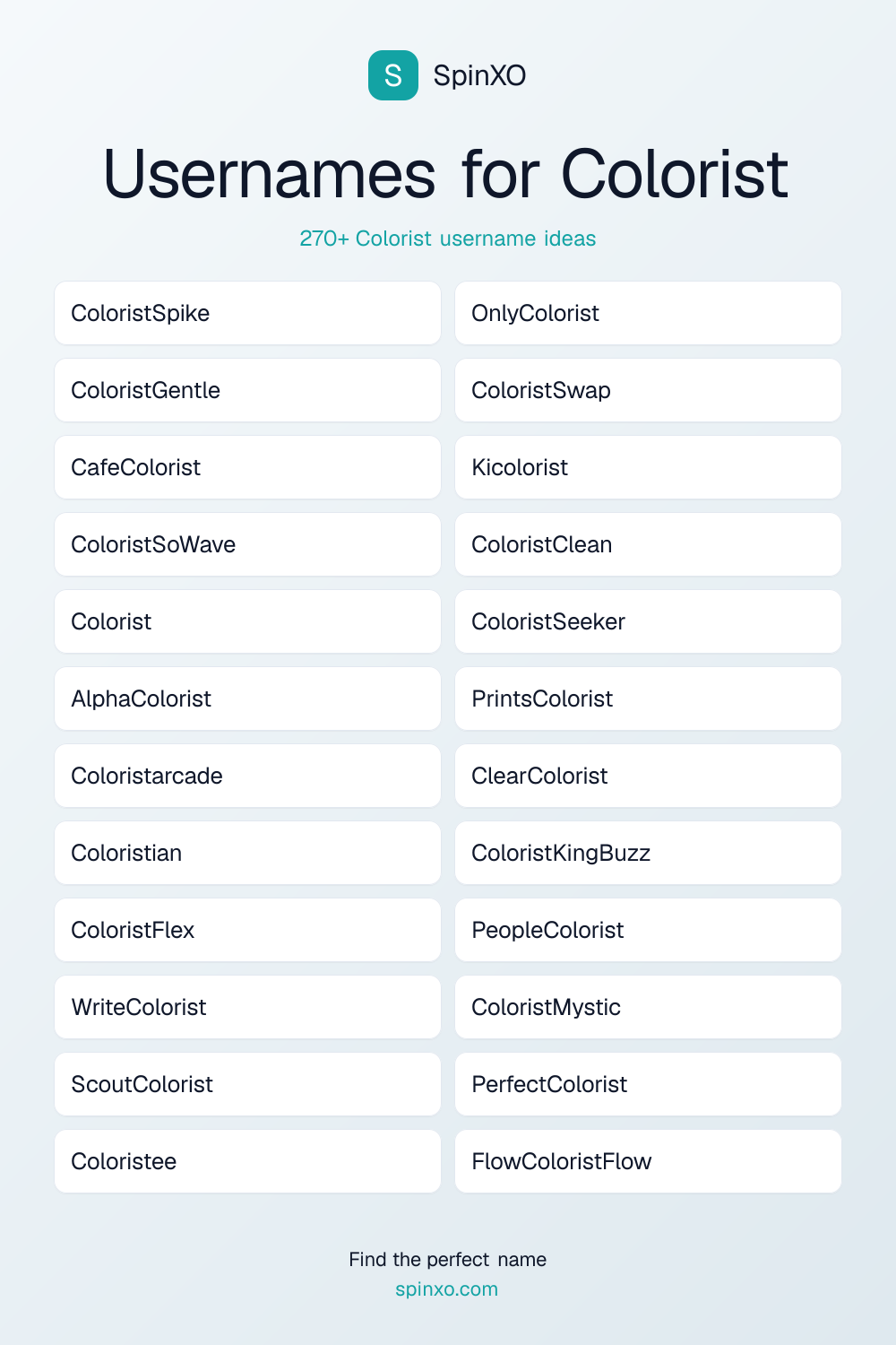Usernames for Colorist