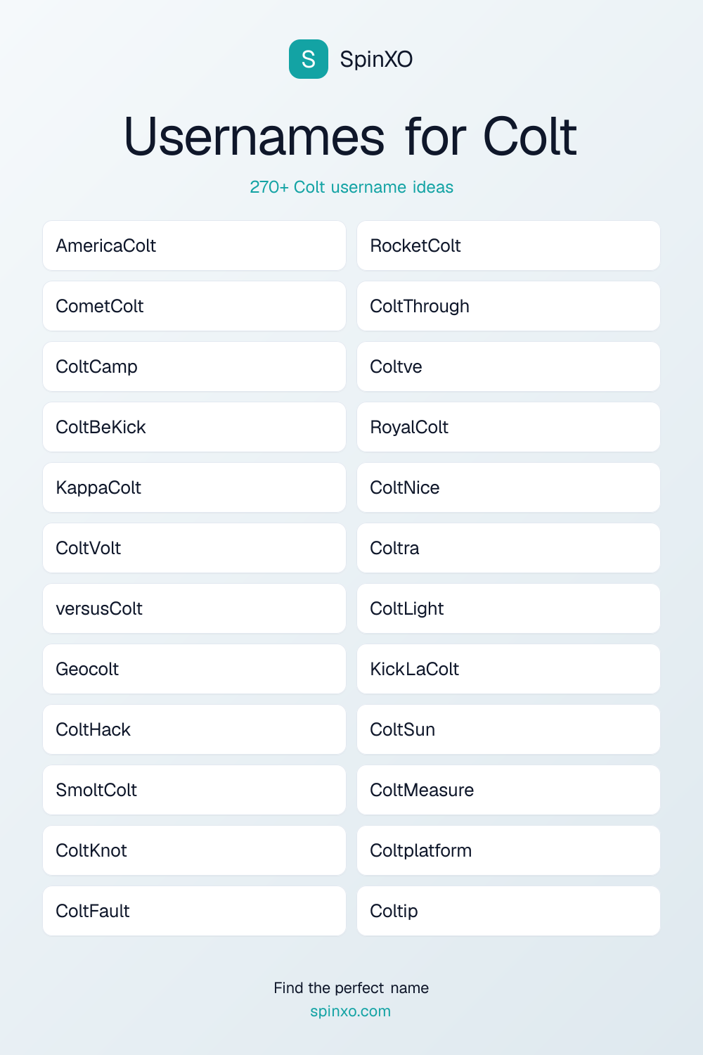 Usernames for Colt