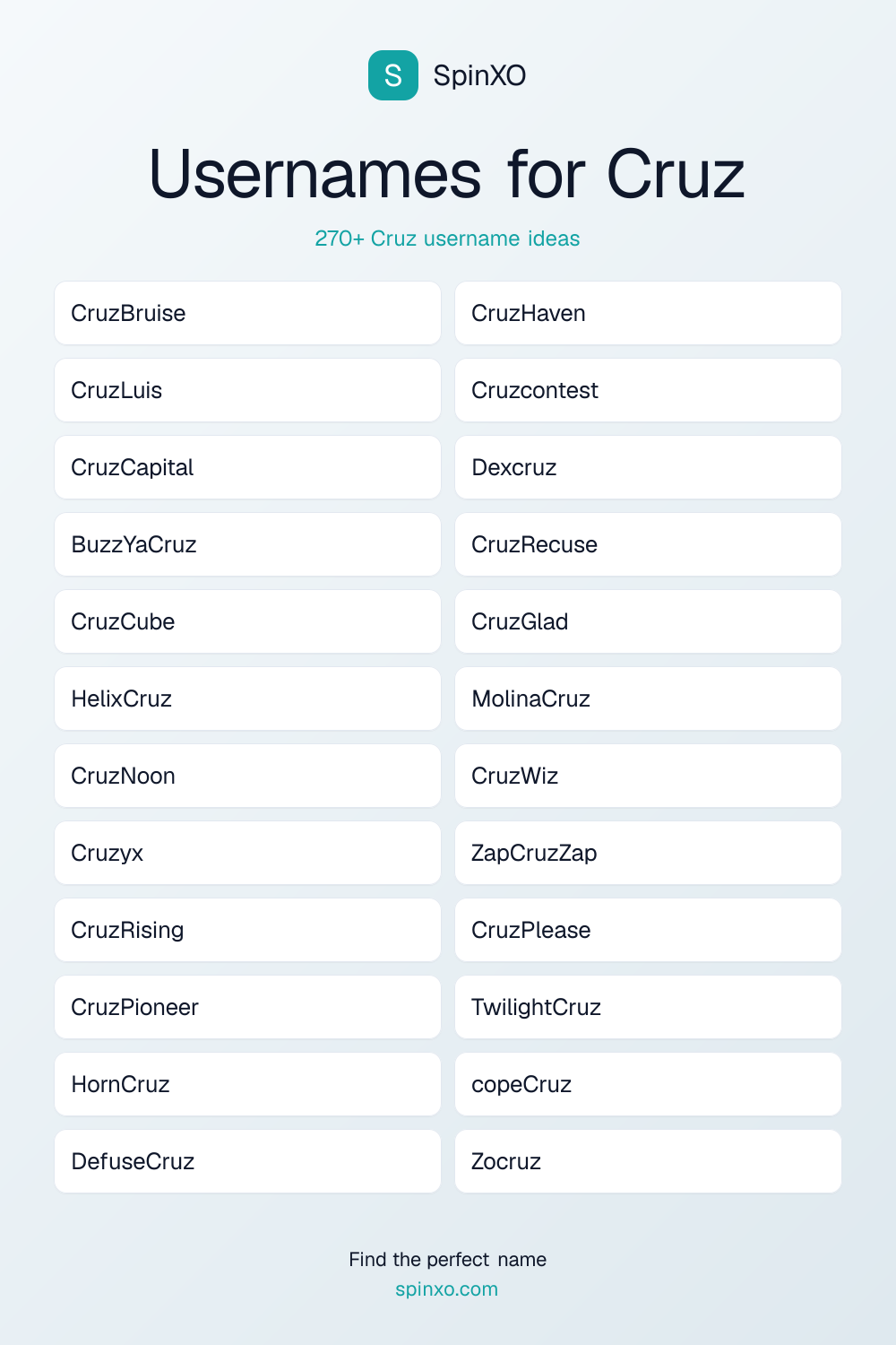 Usernames for Cruz