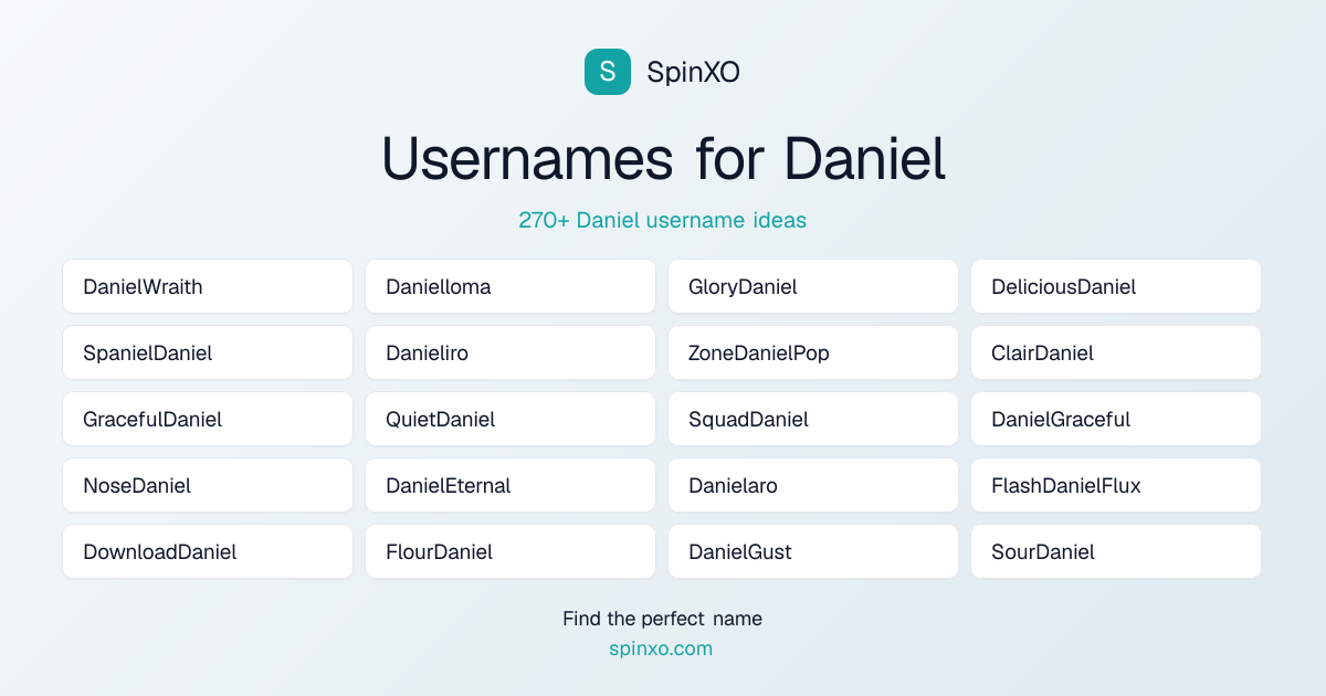 Daniel Username Ideas - 270+ Aesthetic, Cute & Cool Names | SpinXO