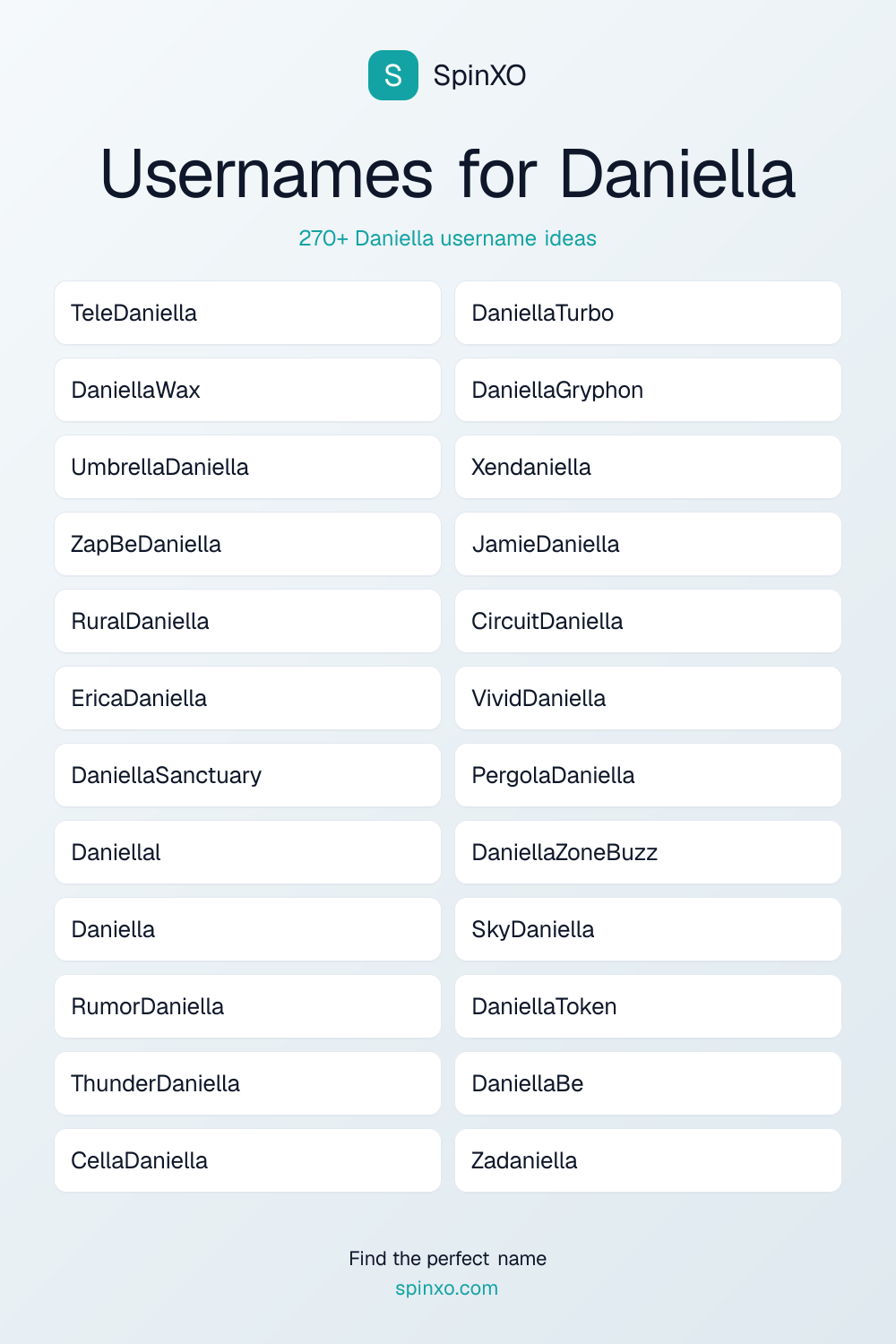 Usernames for Daniella