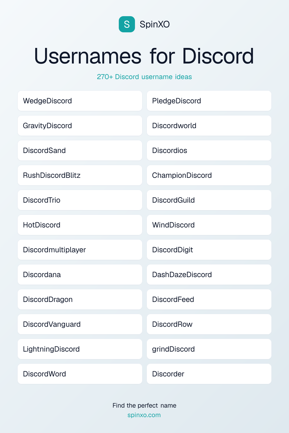 Discord Username Ideas - 270+ Aesthetic, Cute & Cool Names | SpinXO