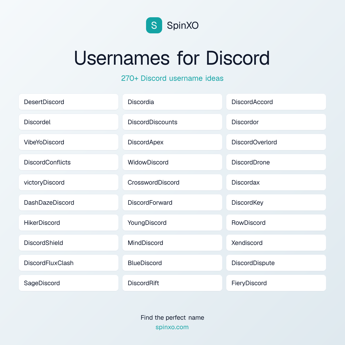 Discord Username Ideas - 270+ Aesthetic, Cute & Cool Names | SpinXO