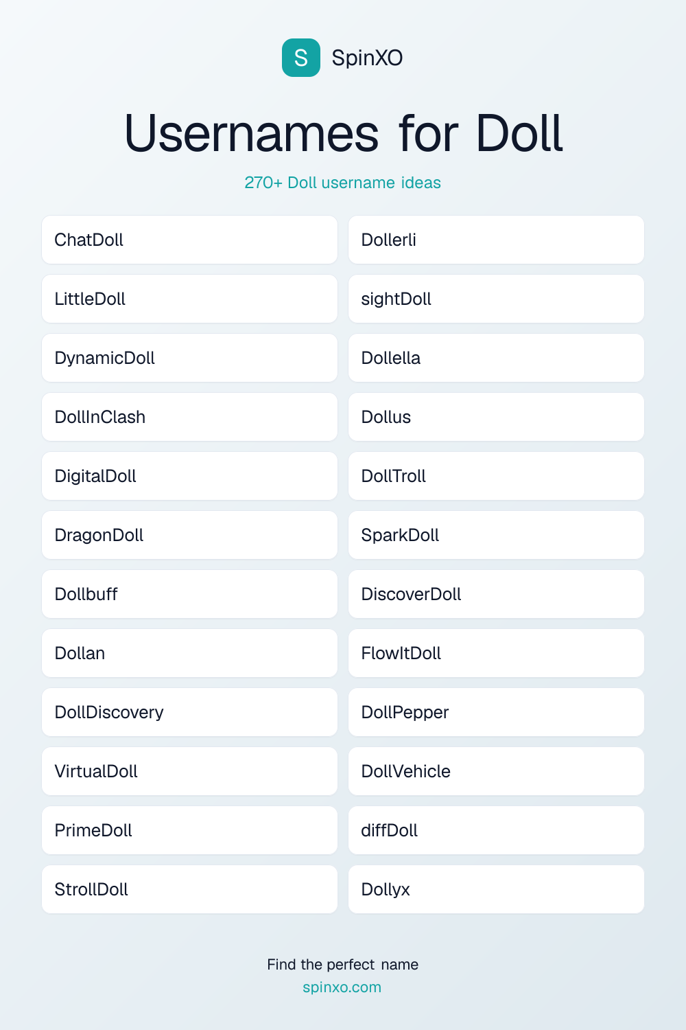 Doll Username Ideas - 270+ Aesthetic, Cute & Cool Names | SpinXO