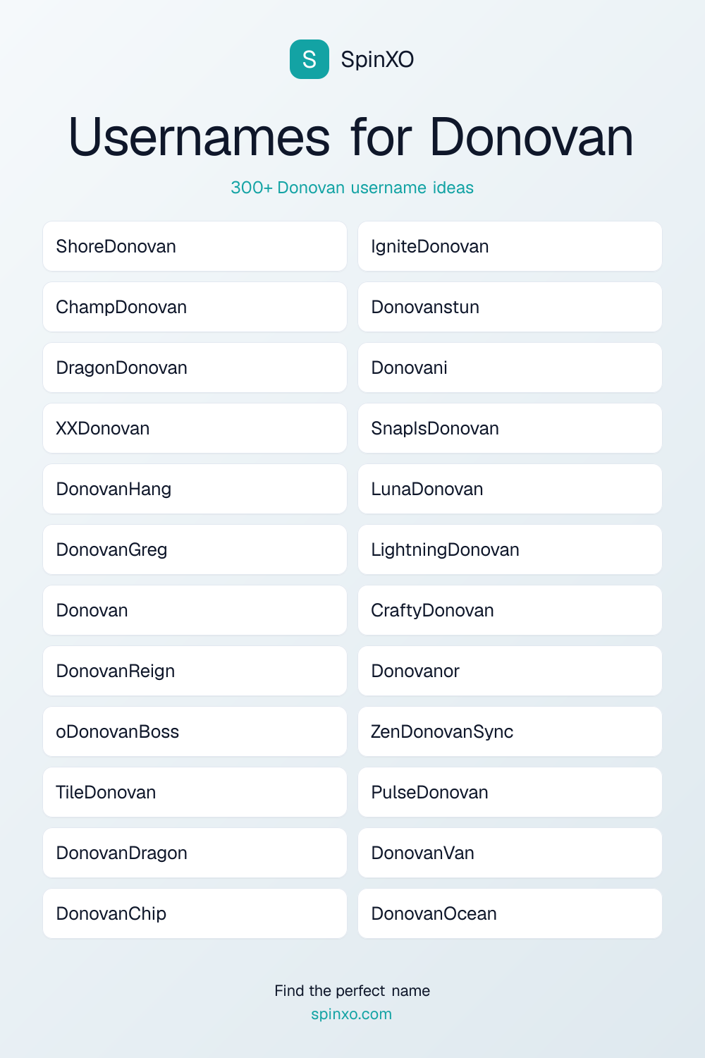 Usernames for Donovan
