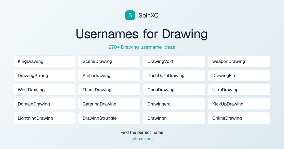 Drawing Username Ideas - 270+ Aesthetic, Cute & Cool Names | SpinXO