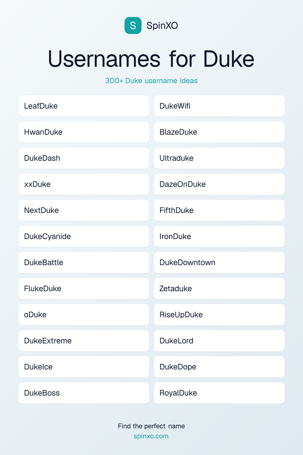 Usernames for Duke