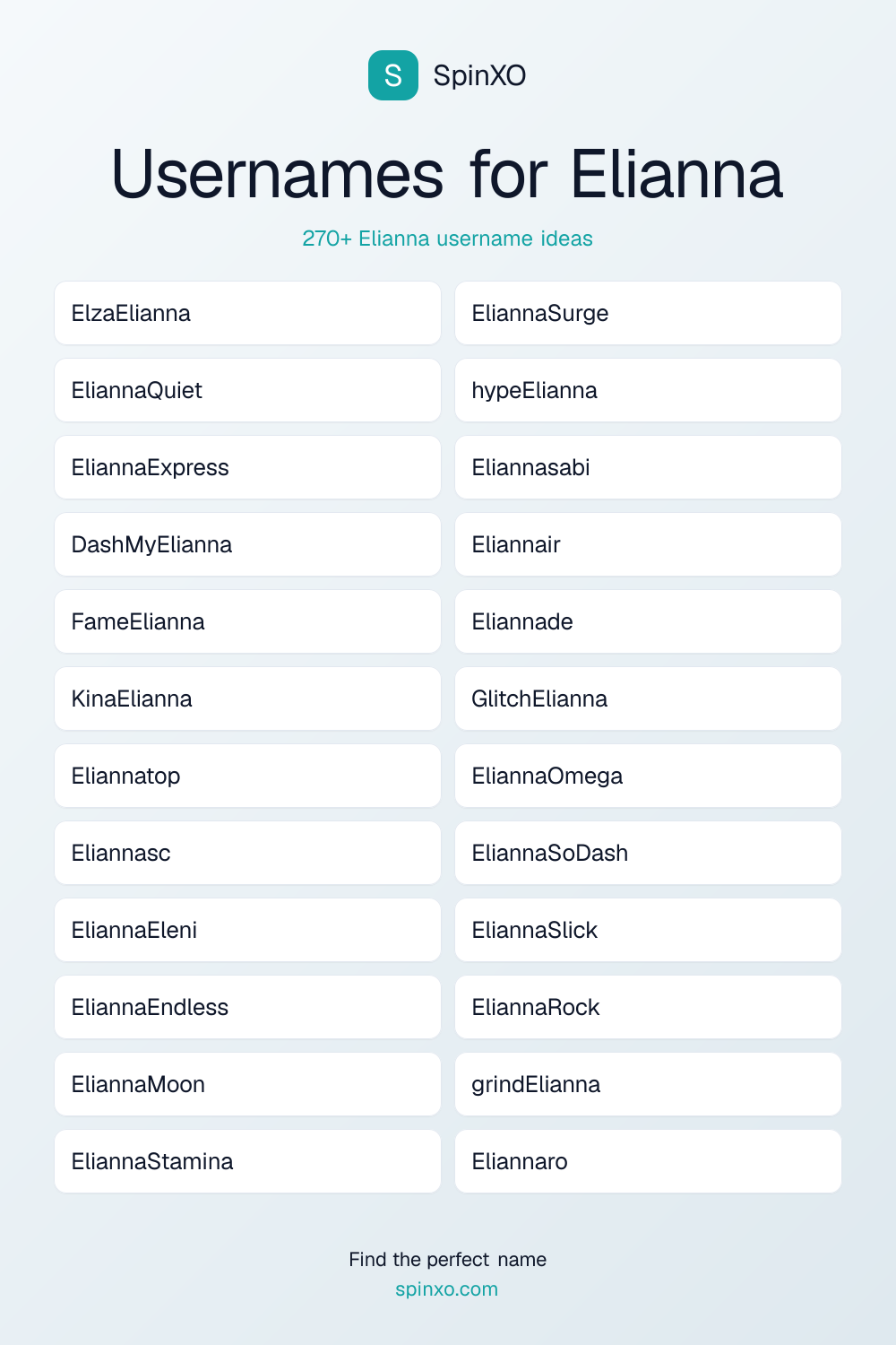 Usernames for Elianna