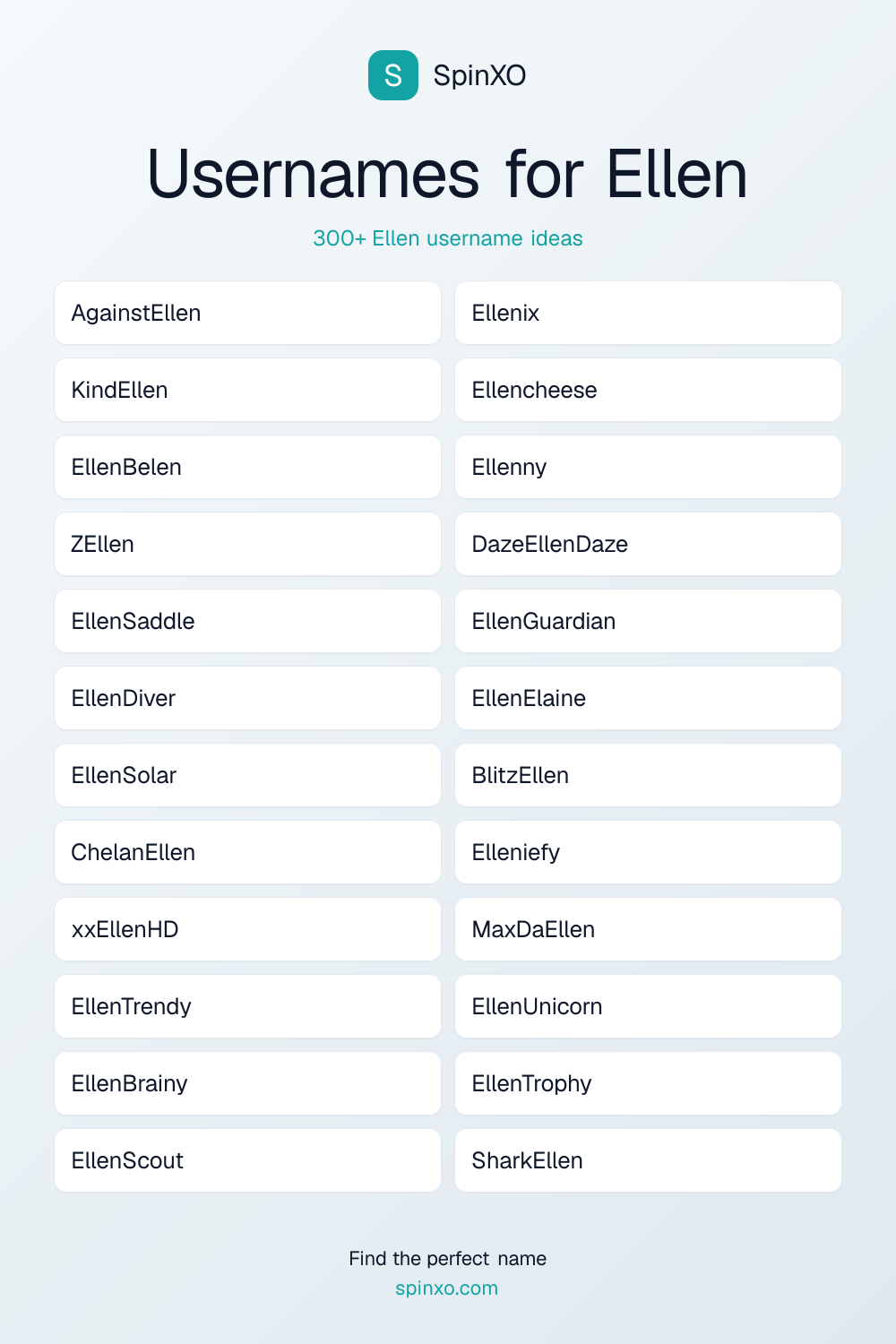 Usernames for Ellen