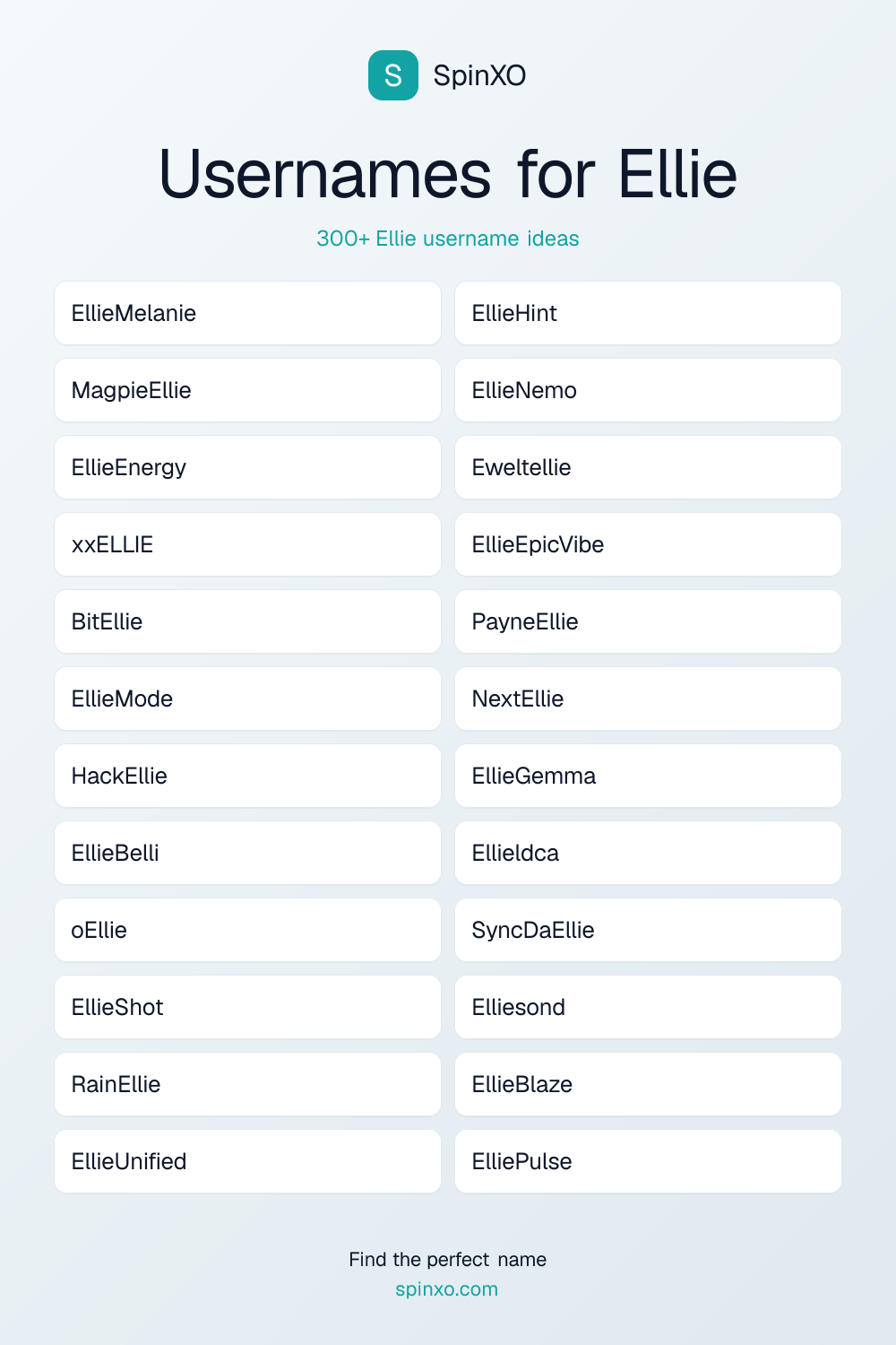 Usernames for Ellie