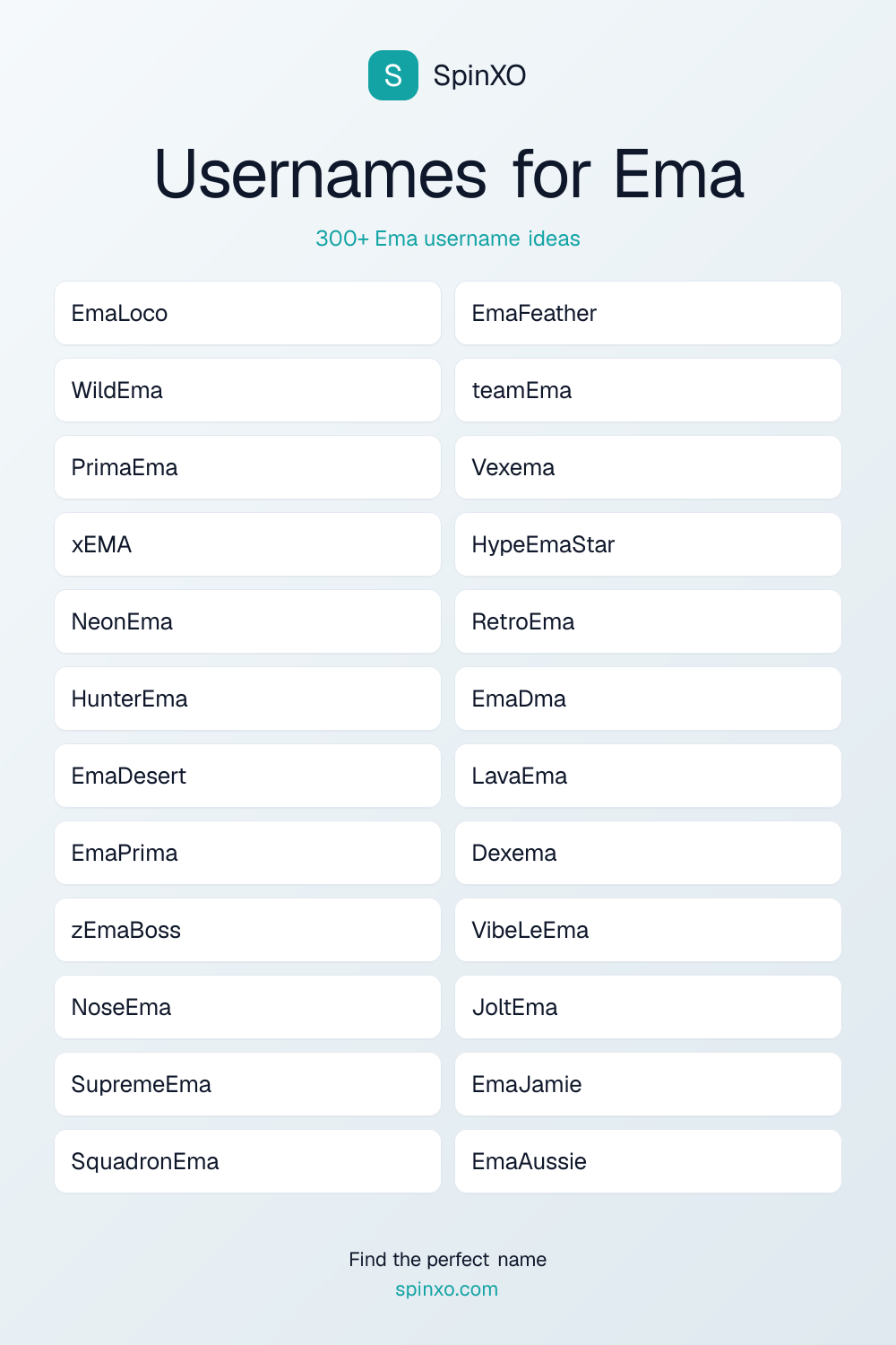 Usernames for Ema