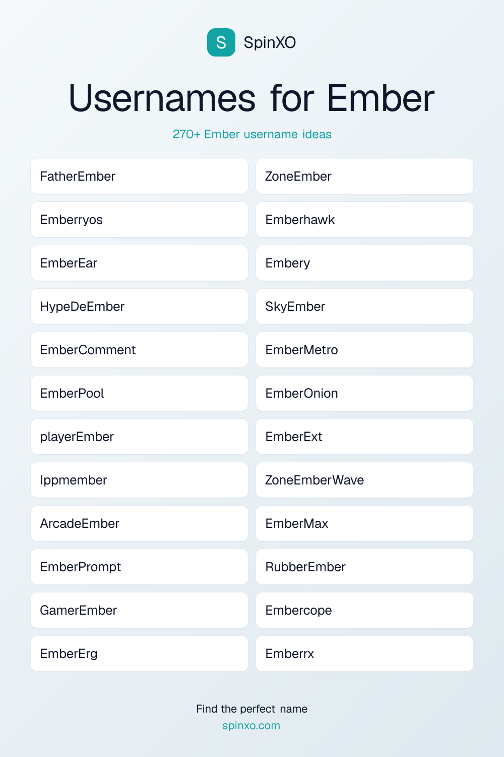 Usernames for Ember