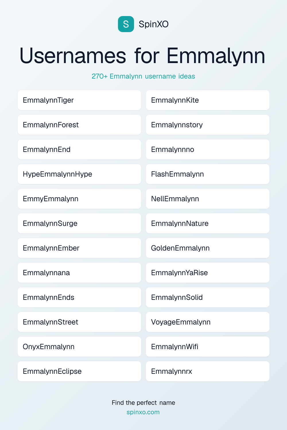 Usernames for Emmalynn