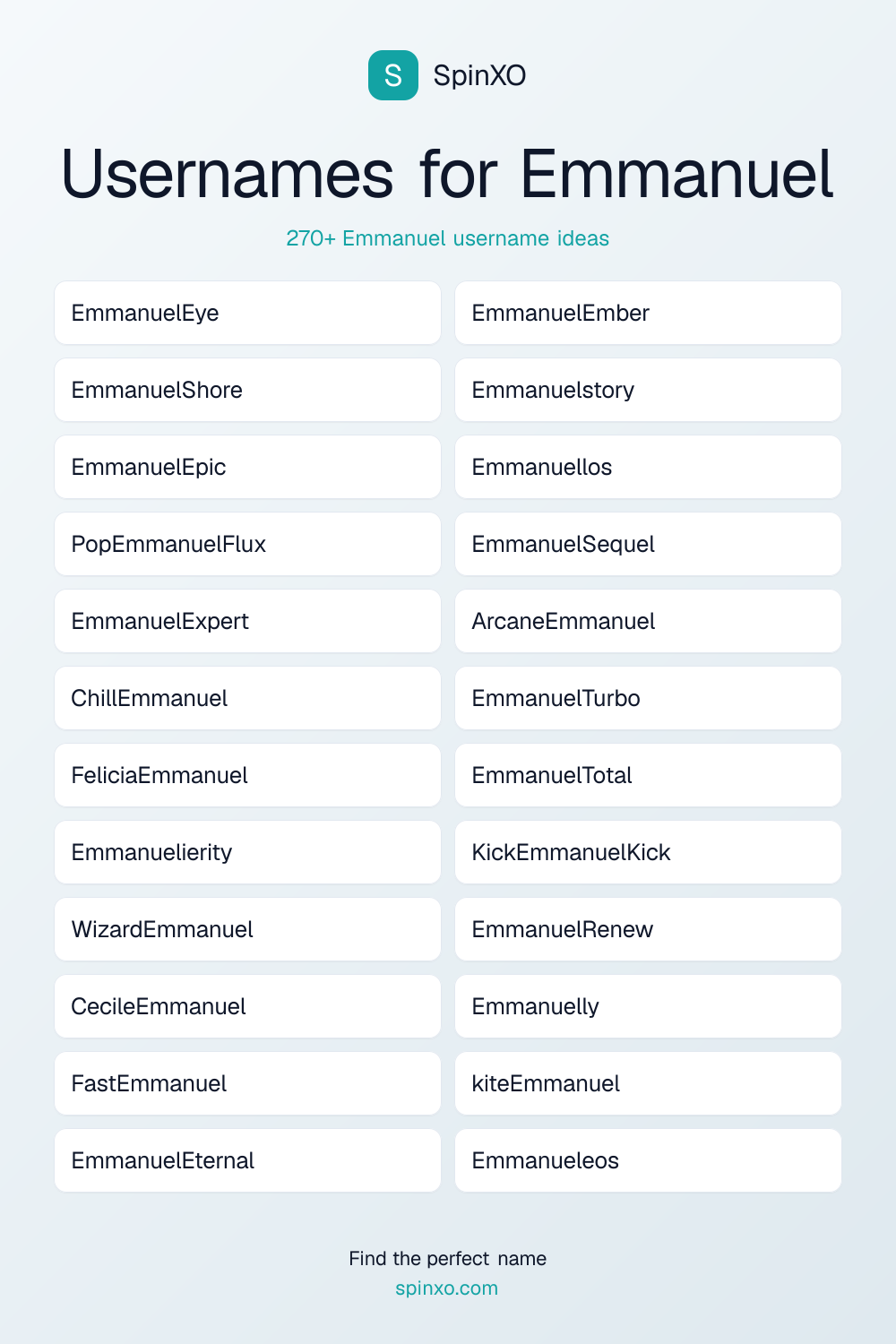 Usernames for Emmanuel