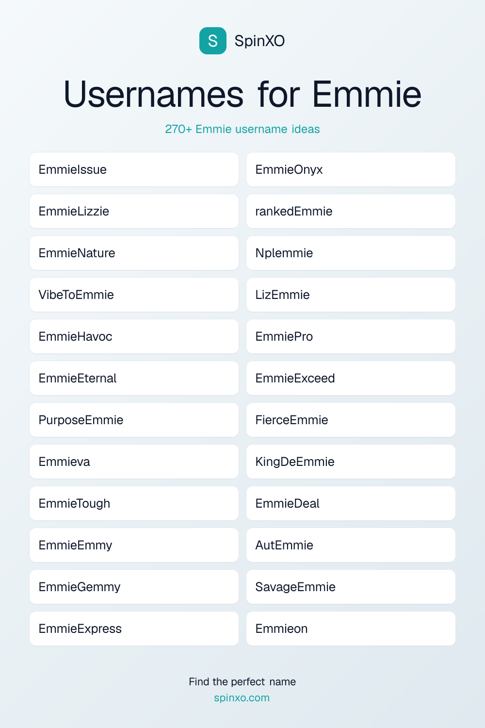 Usernames for Emmie
