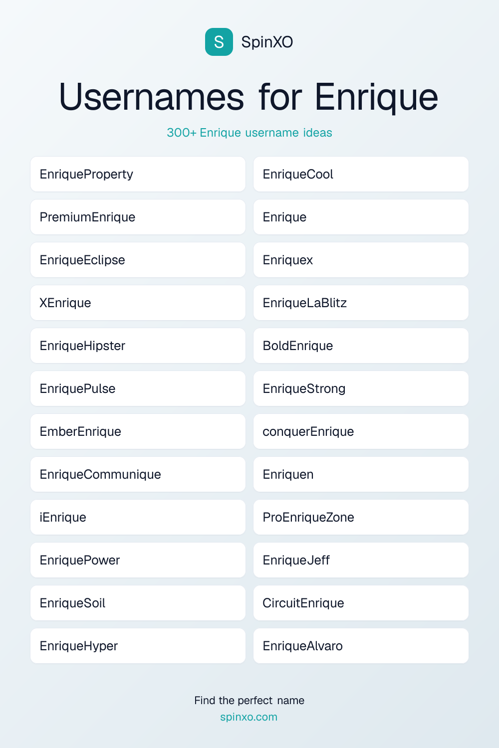 Usernames for Enrique