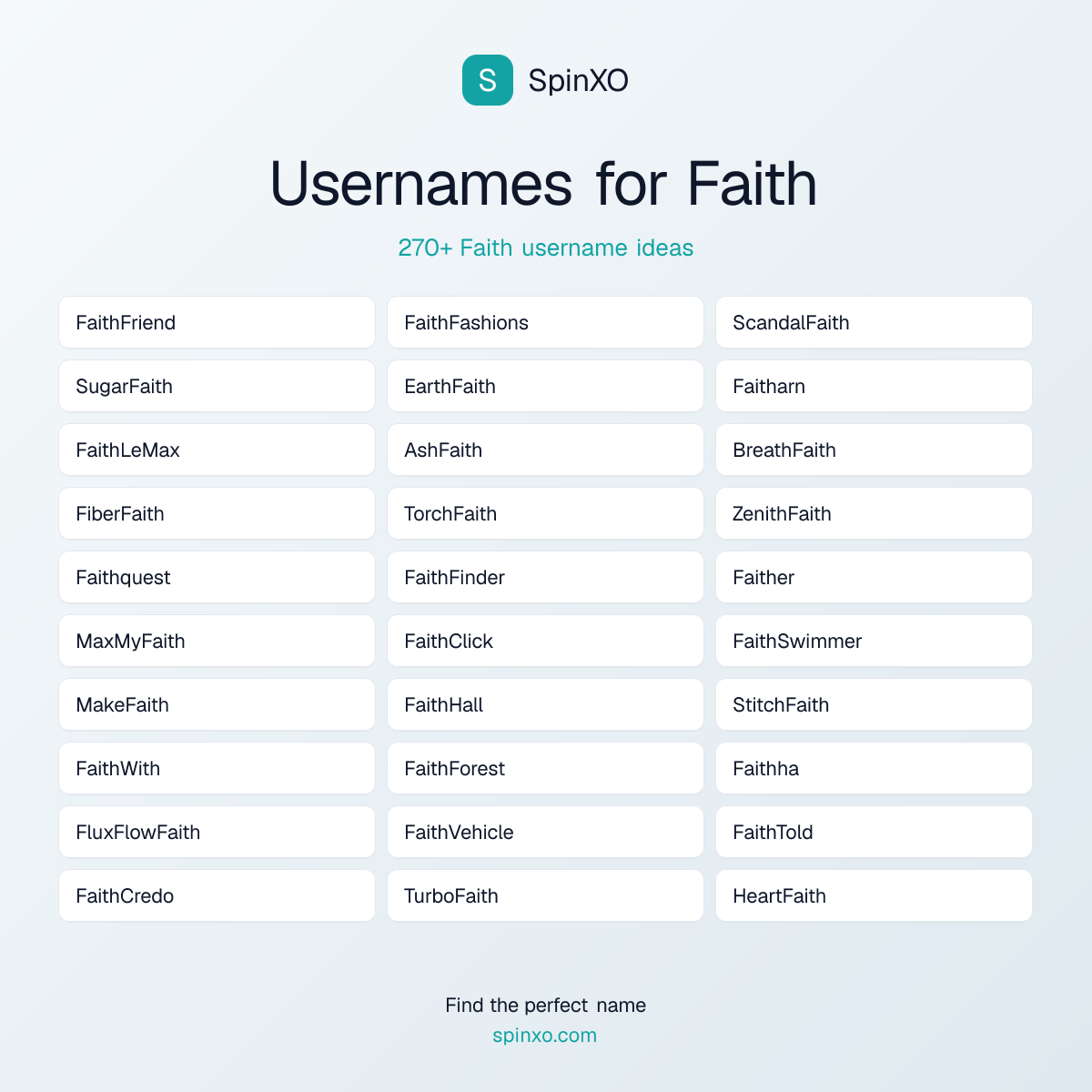 Faith Username Ideas - 270+ Aesthetic, Cute & Cool Names | SpinXO