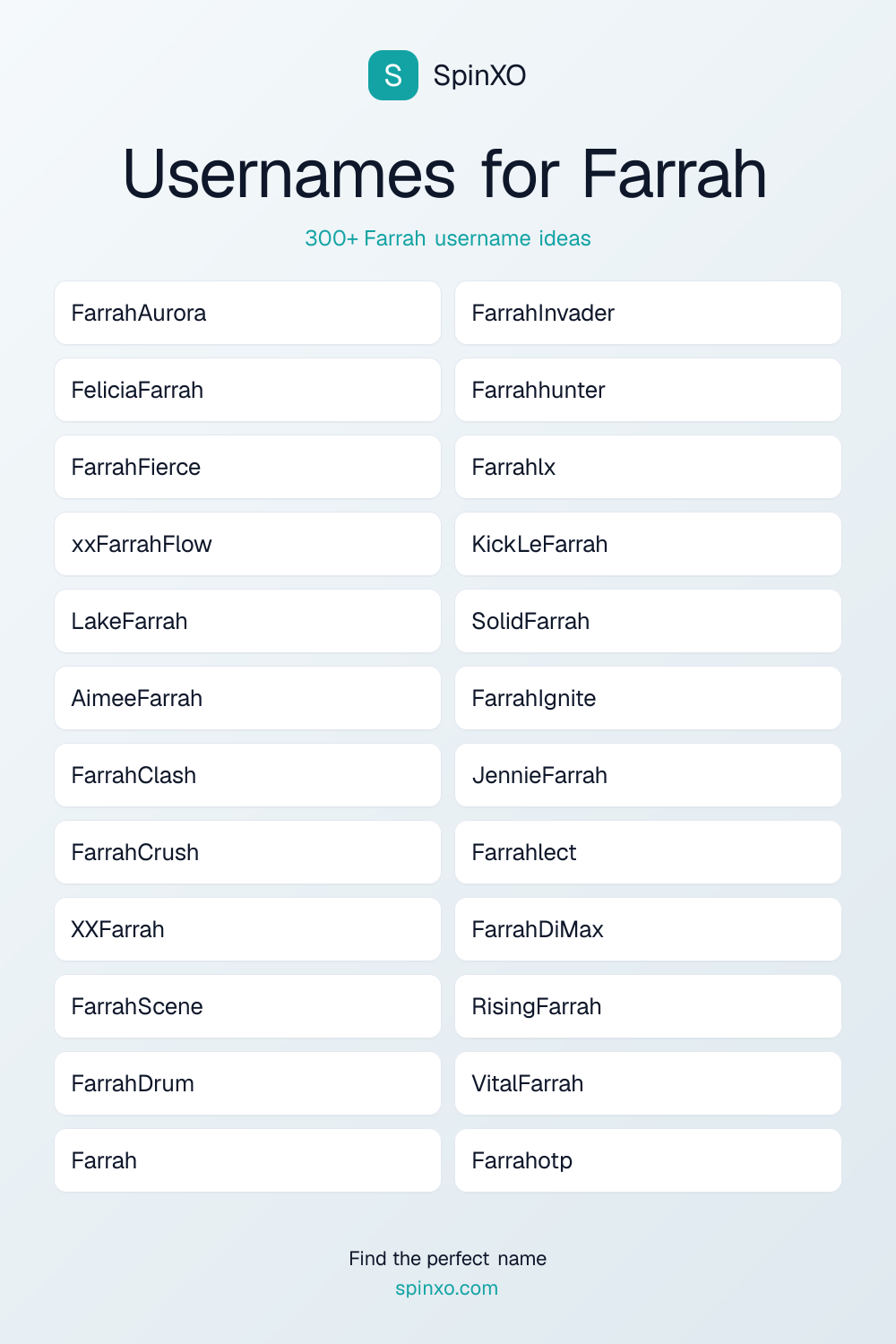 Usernames for Farrah