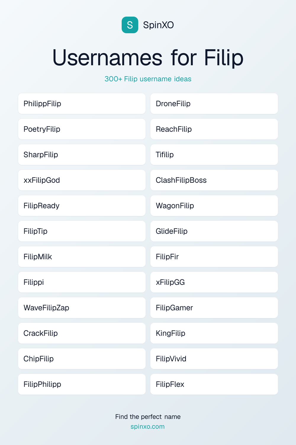 Usernames for Filip