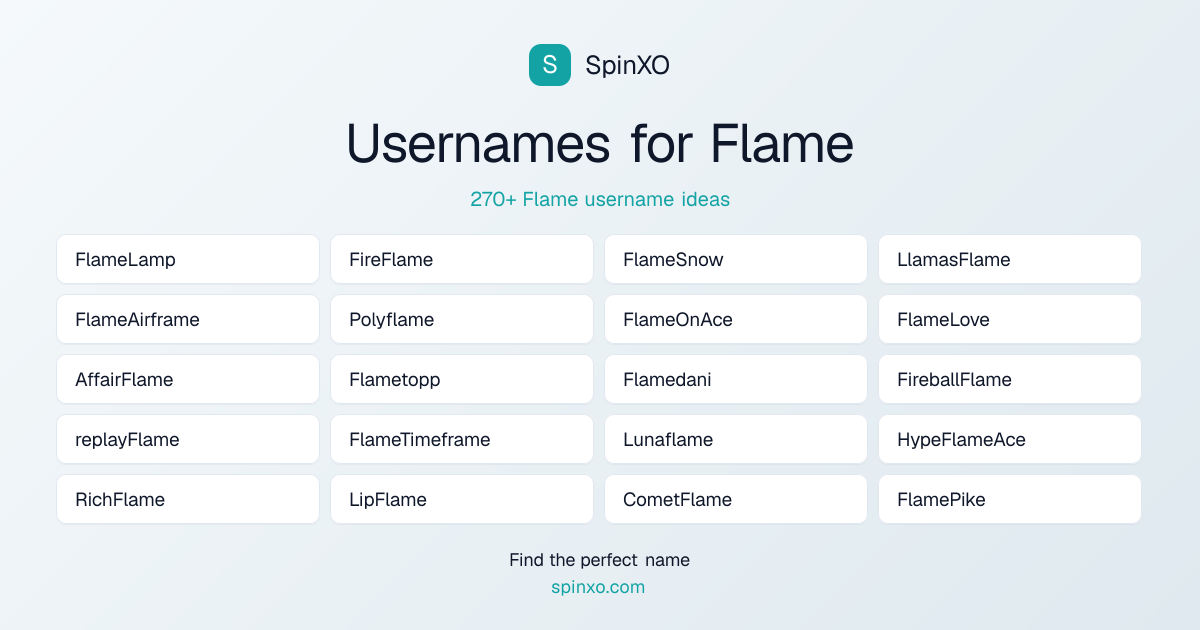 Flame Username Ideas - 270+ Aesthetic, Cute & Cool Names | SpinXO